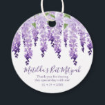 Etiquetas Para Lembrancinhas Watercolor Wisteria Obrigado | Bat Mitzvah<br><div class="desc">Este design apresenta elegantes flores de wisteria de aquarela em lavanda macia e roxo com folhas verdes em fundo branco com sua mensagem de obrigado Bat Mitzvah e a data abaixo. Personalize editando o texto nas caixas de texto. Projetado para você pelo Evco Studio www.zazzle.com/store/evcostudio #batmitzvah ##party #thankyou #obrigados #favortags...</div>