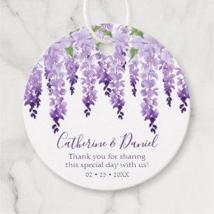 Etiquetas Para Lembrancinhas Watercolor Wisteria Obrigado Casamento