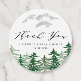 Etiquetas Para Lembrancinhas Watercolor Woodland Chá de fraldas Obrigado