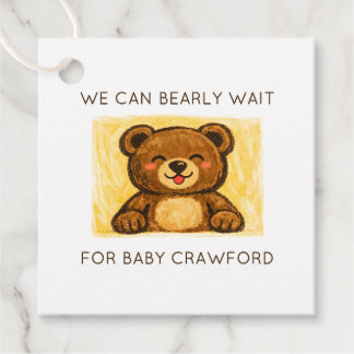 Etiquetas Para Lembrancinhas We Can Bearly Wait! Simple Hand Drawn Baby Shower