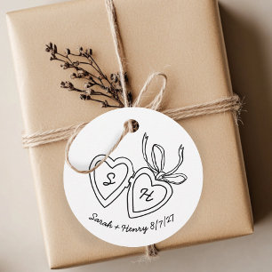 Etiquetas Para Lembrancinhas Whimsical Heart Locket Doodle Sketch Modern CUSTOM