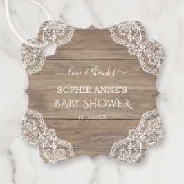 Etiquetas Para Lembrancinhas Whimsical Vintage Lace Old Barn Chá de fraldas Fav