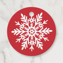 Etiquetas Para Lembrancinhas Whimsical White Snowflake Red Holiday