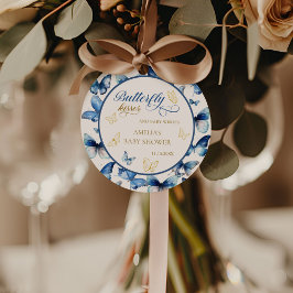 Etiquetas Para Lembrancinhas White Blue e Dourada Borboleta Beija Show