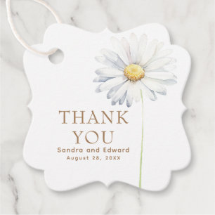 Etiquetas Para Lembrancinhas White Daisy Flower Boho Elegante Obrigado