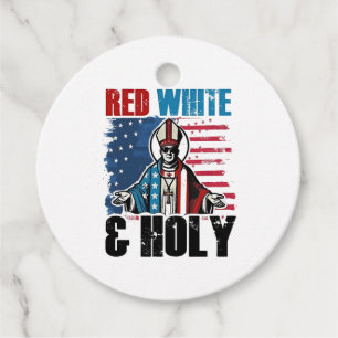 Etiquetas Para Lembrancinhas White e Santo Papa Leão XIV, 4 de julho