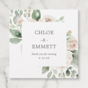 Etiquetas Para Lembrancinhas White Floral Eucalyptus Obrigado Casamento