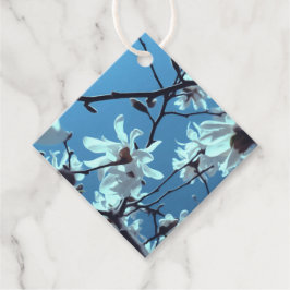 Etiquetas Para Lembrancinhas White Magnolia Bloom Blue Sky