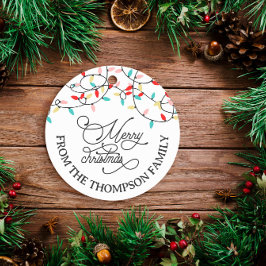 Etiquetas Para Lembrancinhas White Pastel String Lights Feliz Natal