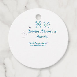 Etiquetas Para Lembrancinhas Winter Adventure awaits baby shower blue snowflake