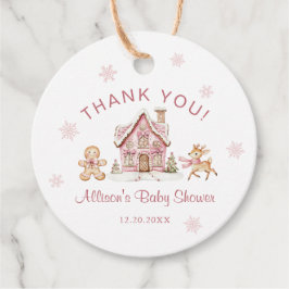 Etiquetas Para Lembrancinhas Winter Wonderland Pink Baby Shower Thank You