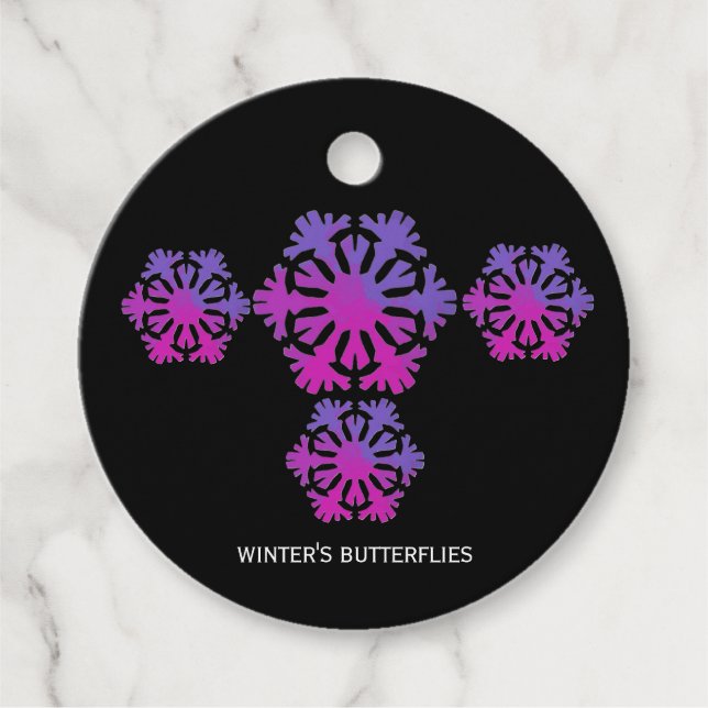 Etiquetas Para Lembrancinhas  Winter's Butterflies snowflakes (Frente)