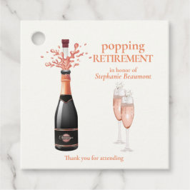 Etiquetas Para Lembrancinhas Woman's Elegant Popping Champagne Retirement