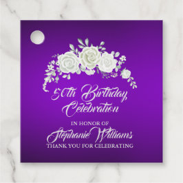 Etiquetas Para Lembrancinhas Women's Vintage Purple White Rose 50th Birthday