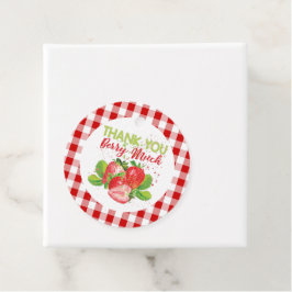 Etiquetas Para Lembrancinhas Xadrez de Aniversário de Morango Obrigado