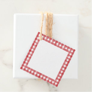 Etiquetas Para Lembrancinhas Xadrez de colagem de gingham, de cor vermelha e br