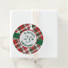 Etiquetas Para Lembrancinhas Xadrez de Natal Brilhando com Não Abrir