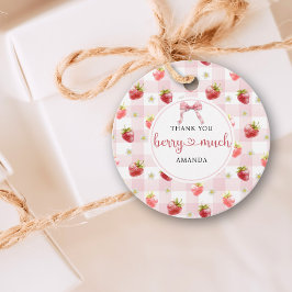 Etiquetas Para Lembrancinhas Xadrez Rosa De Morango Vermelho Muito Obrigado