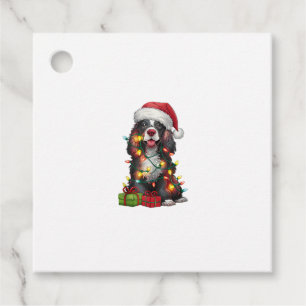 Etiquetas Para Lembrancinhas Xmas Lighting Santa Hat Welsh Springer Spaniel Dog