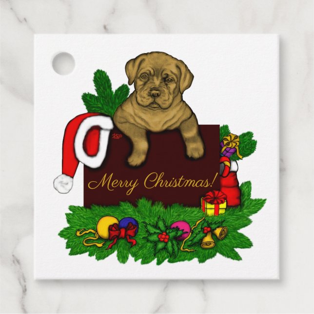 Etiquetas Para Lembrancinhas XMas puppy (Frente)