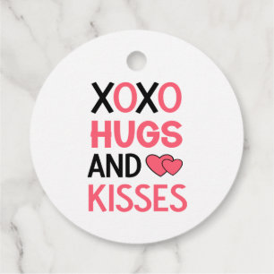 Etiquetas Para Lembrancinhas XOXO Hugs Kisses Chá de panela Casamento Preto Ros