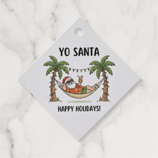 Etiquetas Para Lembrancinhas Yo Santa Natal Divertido de Verão Feliz Natal