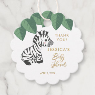 Etiquetas Para Lembrancinhas zebra para bebês com folhas de selva