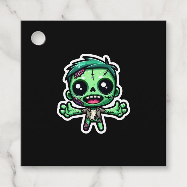 Etiquetas Para Lembrancinhas Zombie engraçado (Frente)