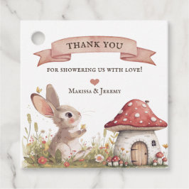 Etiquetas para o Chá de fraldas Rustic Bunny