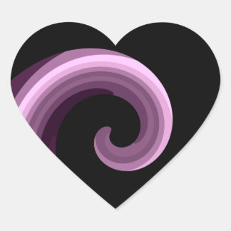 Etiquetas para o coração com abstrato de espiral b