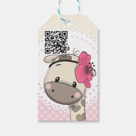 Etiquetas para presentes da Girafa Rosa-Bebê Perso