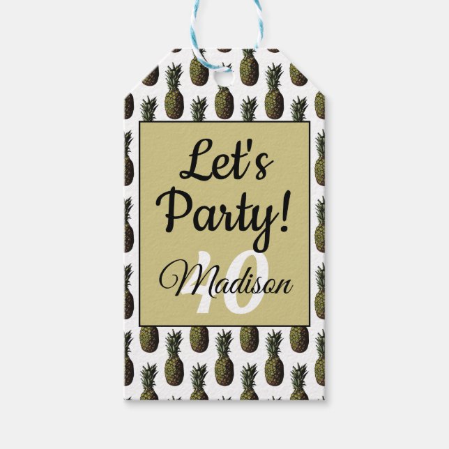 Etiquetas para presentes de abacaxi (Frente)