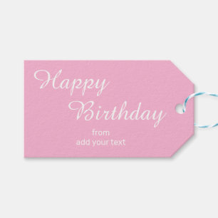 Etiquetas para presentes de aniversário cor-de-ros