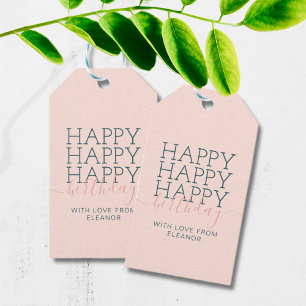 Etiquetas para presentes de aniversário felizes, 