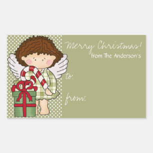 Etiquetas para presentes de anjo de Natal - d1