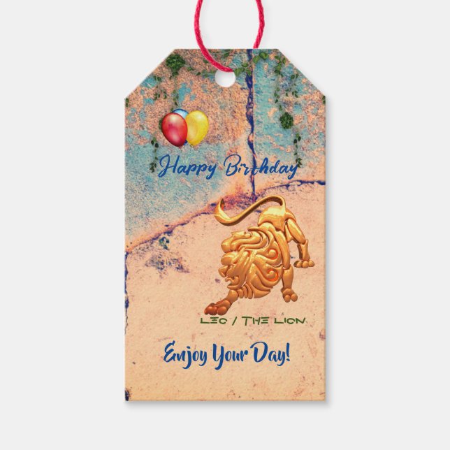 Etiquetas para presentes de Leo Birthday (Frente)