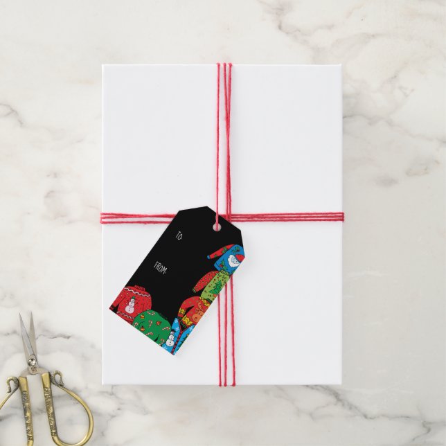 Etiquetas para presentes de Natal suadas (Com cordão)