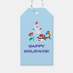 Etiquetas para presentes de tubarão feriado