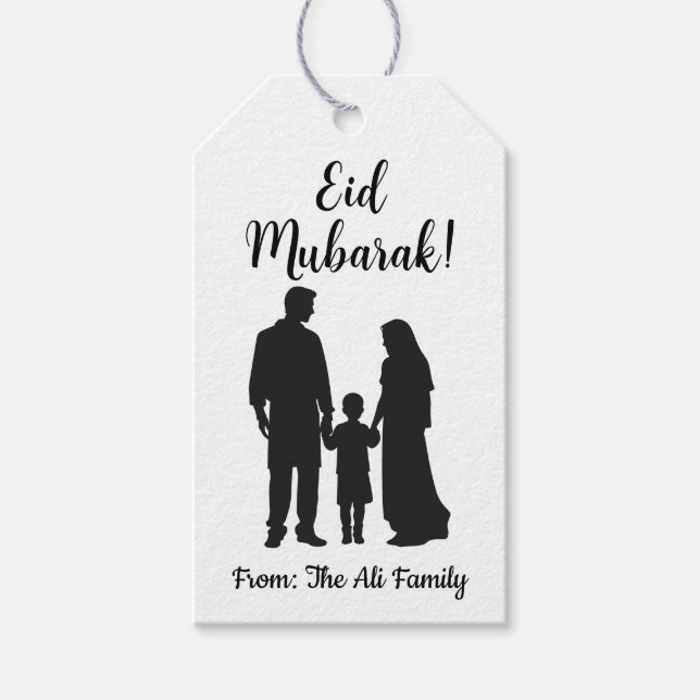 Etiquetas para presentes Eid Mubarak personalizada (Frente)