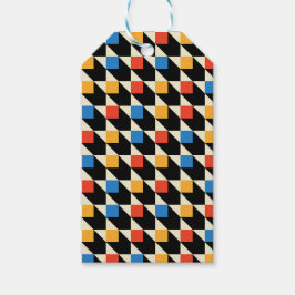 Etiquetas para presentes em quadrados coloridos