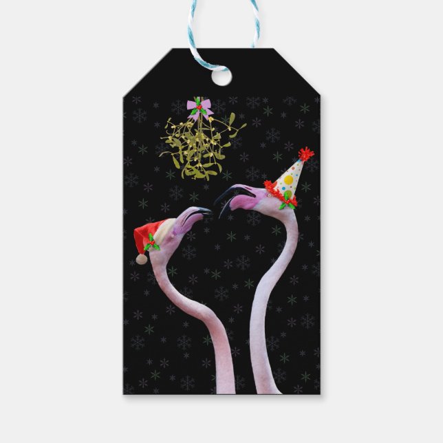 Etiquetas para presentes Festivas Flamingos (Frente)