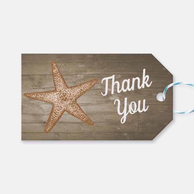 Etiquetas para presentes na praia rustic (Frente (horizontal))