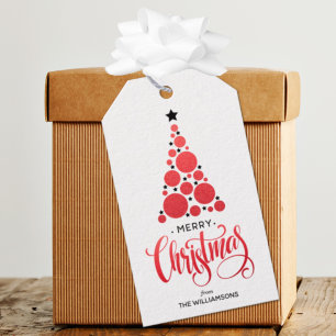 Etiquetas para presentes nas árvores de Natal Ver