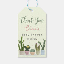 Etiquetas para presentes no Chá de fraldas Cactus