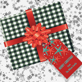 Etiquetas para presentes no Feriado Vermelho e Fer