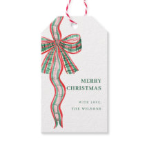 Etiquetas para presentes no Natal da Xadrez Vermel