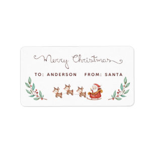 Etiquetas para presentes no papai noel Sleigh
