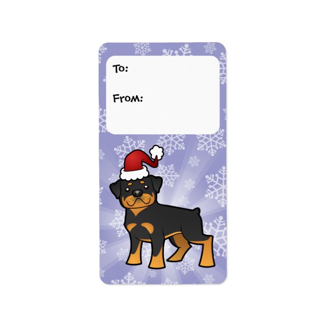 Etiquetas para presentes no Rottweiler Natal (Frente)