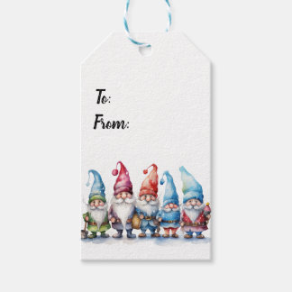 Etiquetas para presentes nos gnomos de Natal