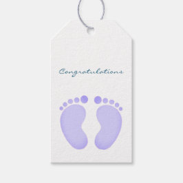 Etiquetas para presentes - Parabéns Pegadas Roxas